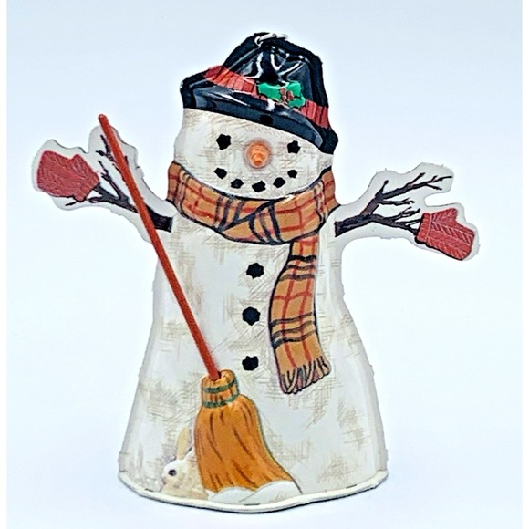 1997 Hallmark Pressed Tin Meadow Santa Vintage Christmas Ornament Mint in Box - Picture 2 of 11